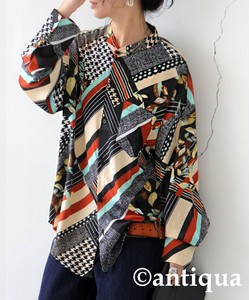 新作！[アンティカ]シャツ レディース トップス 長袖 ニュアンス柄  ZY-00110【AW】
