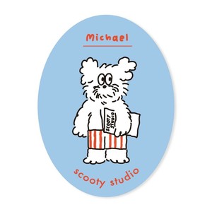 【ステッカー】scooty studio ダイカットステッカー 大 Michael oval