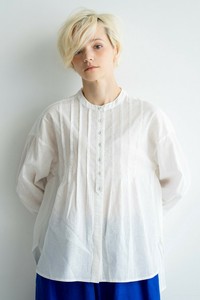 Button Shirt/Blouse Pintuck Shirt