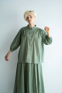 Button Shirt/Blouse Gathered Shirt