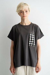 T-shirt Pocket Check Cotton