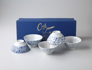美浓烧 饭碗 陶器 餐具 5个每组 日本制造