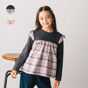 Kids' Sweater/Knitwear Check Pattern Camisole Switching