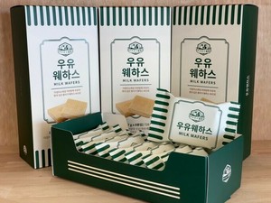 ミルクウエハース モーニングスマイル ウユ ミルク クリーム ウエハース 韓国菓子 韓国 済州 韓国産