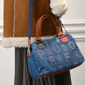 ☆2025新作入荷♪　デニム　キラキラアルファベット2wayミニボストン