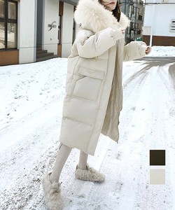 国内即納 フェイクダウンコート中綿入りロングコート