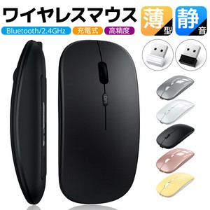 マウス ワイヤレスマウス Bluetooth5.2 USBレシーバ 持ち運び便利 コンパクトサイズ 静音設計