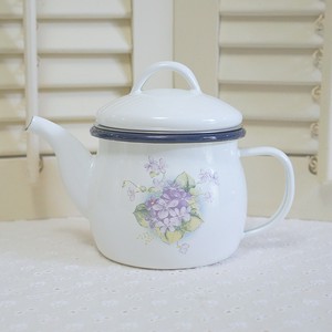 Enamel Teapot Violet Knickknacks Made in Japan