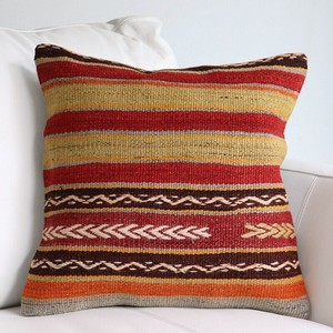 オールドキリム　クッションカバー 40cm Old Kilim Cushion 麦の穂のジジム