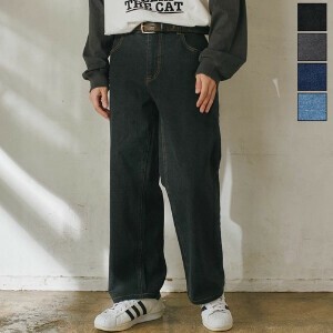 ルーズストレートデニムパンツ【2025春物】【ユニセックス】