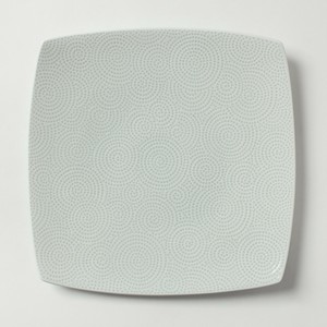 Square Plate 26cm Main Dish Celadon Spiral Pattern Dishwasher Safe Made in Japan