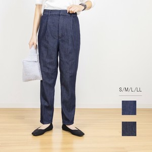 裏トリコット付きテーパードデニムパンツ　股下65cm　S〜LLサイズ