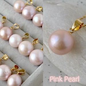Gemstone Pendant Pink Top Stainless Steel Pendant 12 ~ 13mm Made in Japan