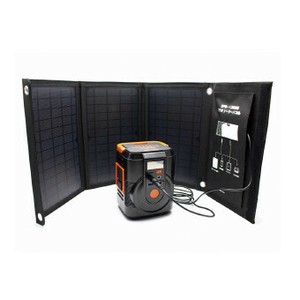 <防災・防犯>これだけで安心！簡単ポータブル電源・ソーラーパネルセット　(EPB-120SS)