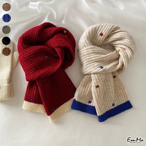 カラフルドットマフラー リブニット カジュアル  秋 冬 【2024AW】 WU1350