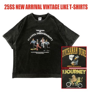 ★展示会大好評★ヴィンテージ加工スウェットTee（3月納品)【2025年春夏新作商品】