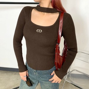 Sweater/Knitwear Knit Tops Ribbed Knit Plate [2024 NEW]