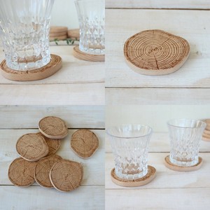 ☆自然なデザイン・年輪加工！【自然派・人気商品】 coaster /年輪調コースター　ナチュラル
