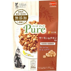 ［日本ペットフード］コンボ ピュア キャット まぐろ味・サーモン＆チキン添え 200g
