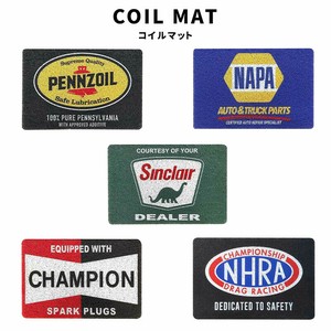 COIL MAT コイルマット PENNZOIL AUTO&TRUCK NAPA SINCLAIR PLUG DRAG RACING 滑り止め付き 玄関 庭