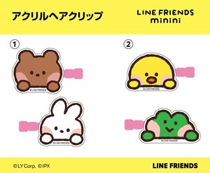 LINE FRIENDS minini　アクリルヘアクリップ