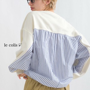 T-shirt Dolman Sleeve Mixing Texture Switching [S/S NEW]
