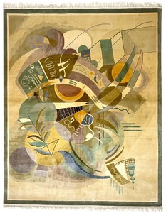 中国シルク 120段 ラグ アート柄 6.5×8.2 約240×240cm Y-2308