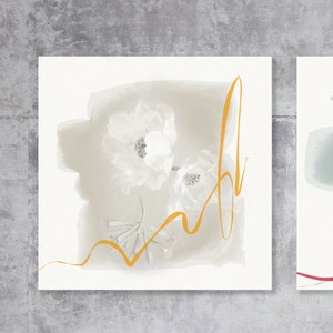 正方形キャンバスパネル 【 vintage white flower01 】北欧　インテリア アートパネル 抽象画