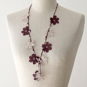 Necklace/Pendant Necklace Brown Beige Crochet Pattern