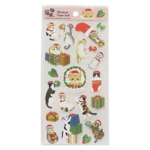 【シール】フェリシモ猫部 クリスマスコットンペーパーシール ねこ