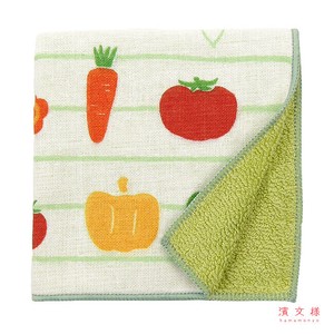 【濱文様】　キッズタオルハンカチ　おやさいいろいろ　(日本製)　　【2025春新作】