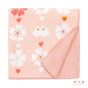 【濱文様】　和たおるセミウォッシュ　さくら文鳥　(日本製)　　【2025春新作】