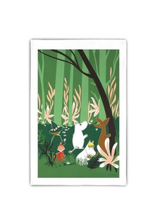【ムーミン・北欧】[Opto design］キッチンタオルMoomin　Forest　Green