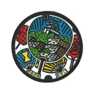 PML43 マンホールワッペンお城編 「香川県 丸亀市」 シール・アイロン両用タイプ