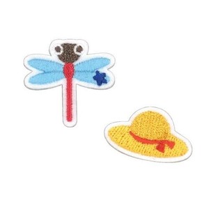 25069 2個付ワッペン 昆虫・アイコンセット「トンボ・アイコン」 シール＆アイロン両用タイプ