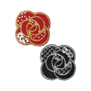 23388 バラ ワッペン2個付き オトナかわいいシリーズ シールアイロン両用タイプ