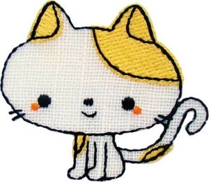23348 手描きちっくなワッペン ねこ