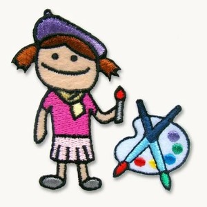 23323 おしごとシリーズ 「アーティスト」ワッペン アイロン接着