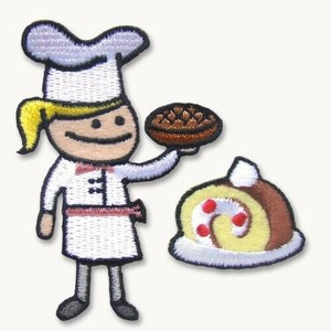 23322 おしごとシリーズ 「パティシェ」ワッペン アイロン接着