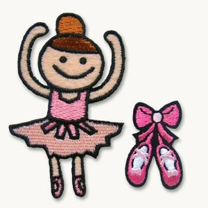 23321 おしごとシリーズ 「バレリーナ」ワッペン アイロン接着