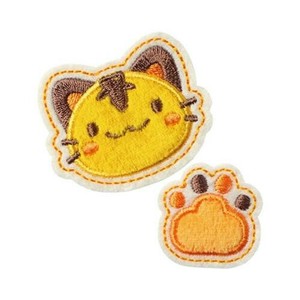 23310 パイオニアワッペンシリーズ ふわふわワッペン(ねこ/肉球)2個付き アイロン接着