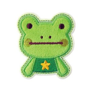 23309 パイオニアワッペンシリーズ　ふわふわワッペン(かえる) アイロン接着