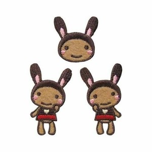 23270 うさぎ ワッペン 3個付き アイロン接着