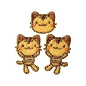 23269 ねこ ワッペン 3個付き アイロン接着