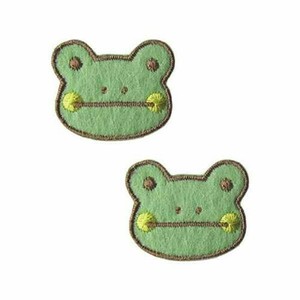 23265 かえる ワッペン 2個付き アイロン接着