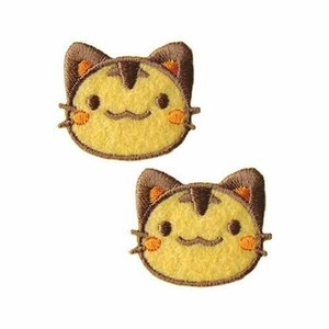 23264 ねこ ワッペン 2個付き アイロン接着