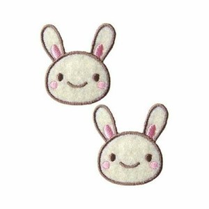 23263 うさぎ ワッペン 2個付き アイロン接着