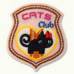 23200 ワッペン（EMBLEM／黒ネコ・猫）