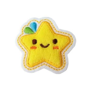 23186 パイオニアワッペンシリーズ ふわふわワッペン(ほし) アイロン接着
