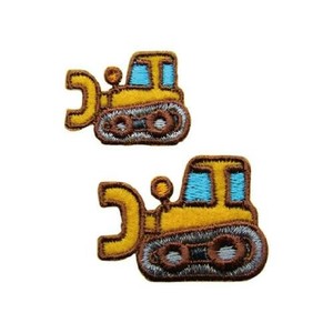 23179 パイオニアワッペンシリーズ ブルドーザー ワッペン 2個付き シールアイロン両用タイプ